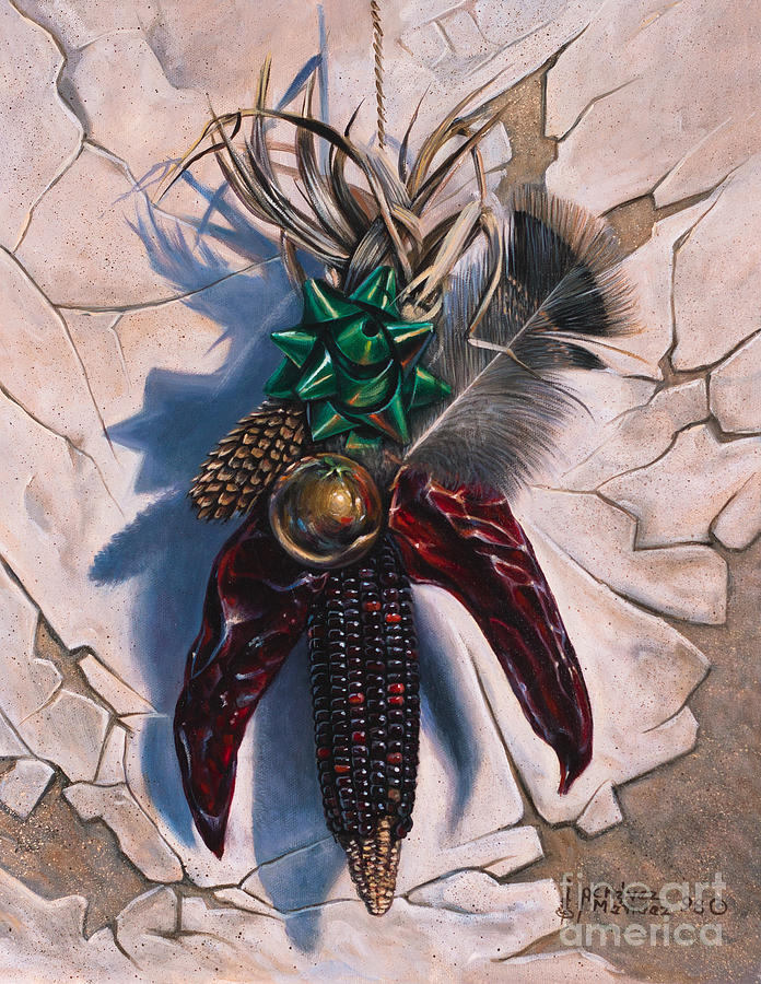 Christmas Painting - Desert Bow by Ricardo Chavez-Mendez
