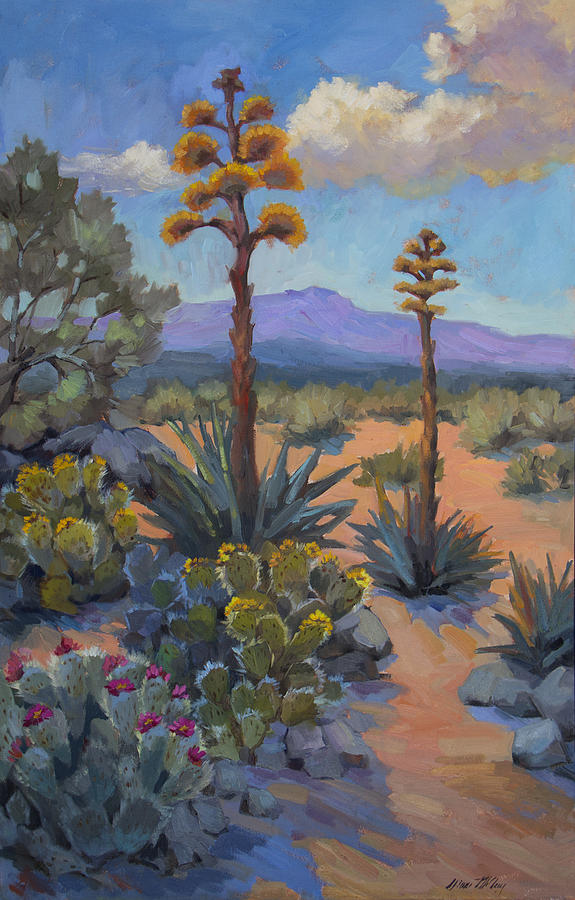 Fleur du Désert (Flower of the Desert) Painting by Cynthia Ligeros