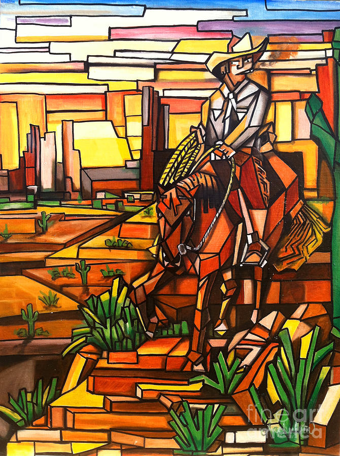 Desert Cowboy Painting by Ruben Archuleta - Art Gallery