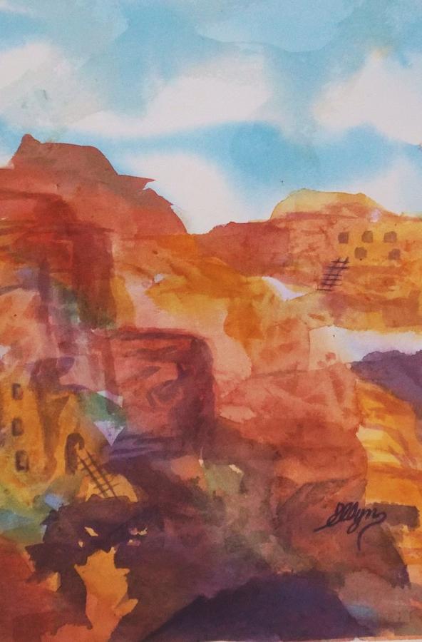 Desert Dwellings - Abstract Painting by Ellen Levinson
