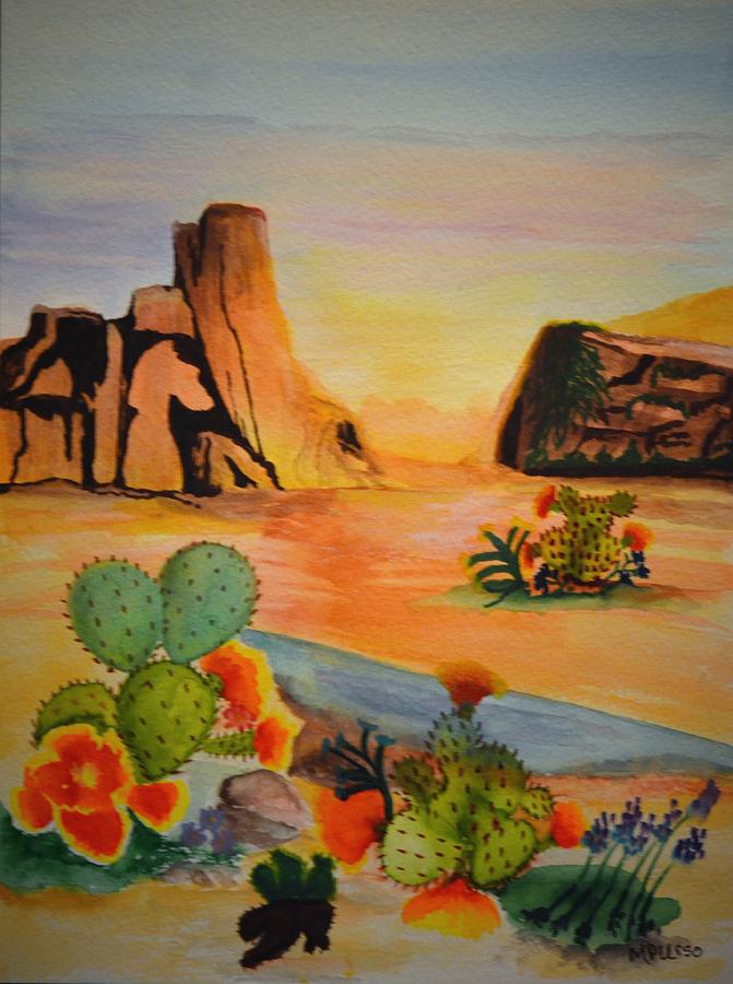 Desert Flowers Painting by Maria Urso