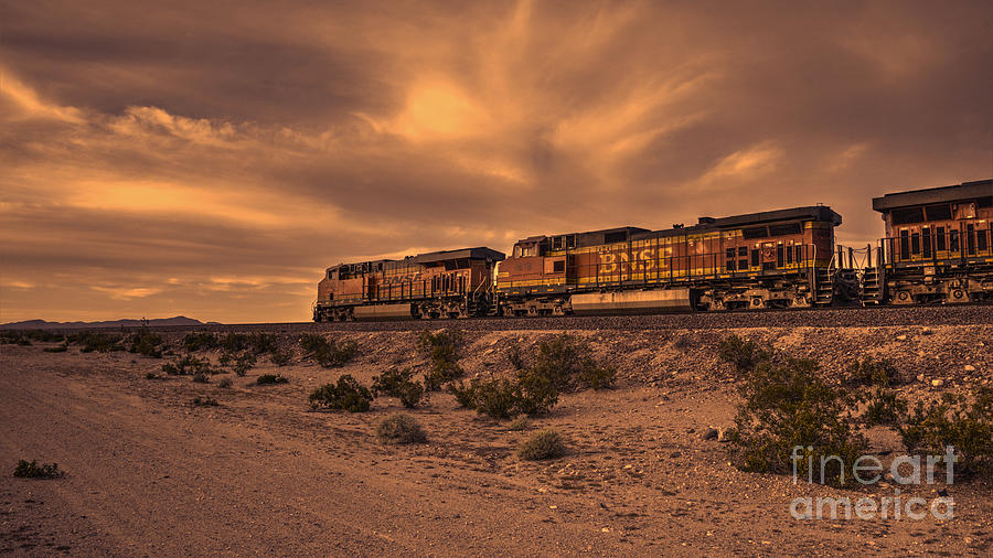 Train Photograph - Desert Freight  by Rob Hawkins