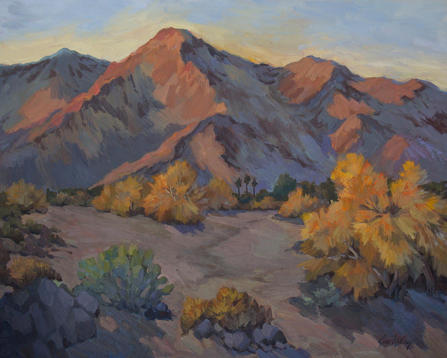 Mountain Painting - Desert Gold by Diane McClary