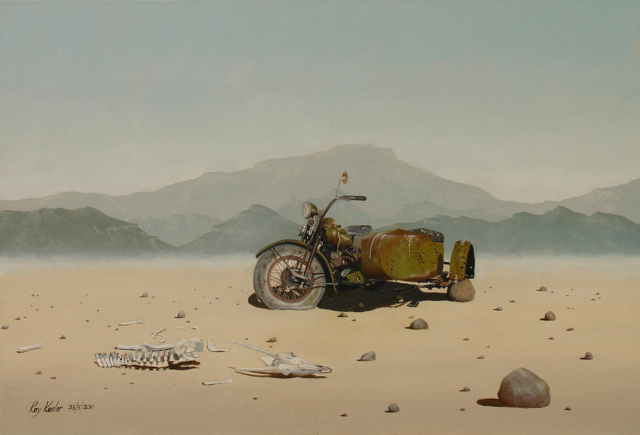 Desert Harley Painting by Roy Keeler | Fine Art America