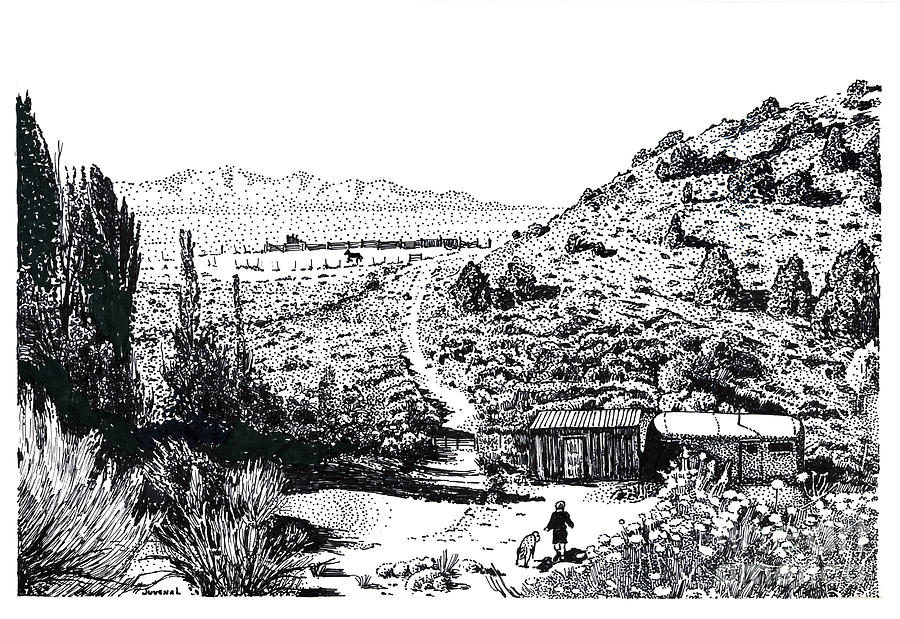 Mug Drawing - Desert Home by Joseph Juvenal