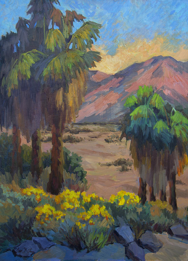 Desert Painting - Desert Marigolds at Andreas Canyon by Diane McClary
