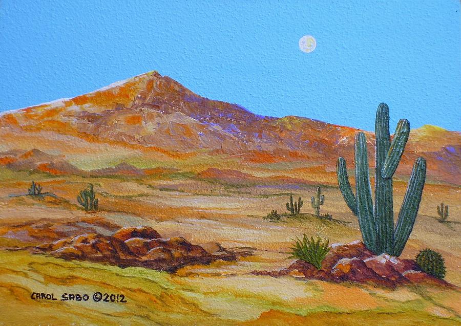 Desert Painting - Desert Moon by Carol Sabo