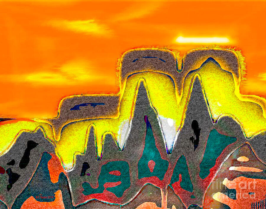 Desert Mountain Abstract Digital Art by Dee Flouton