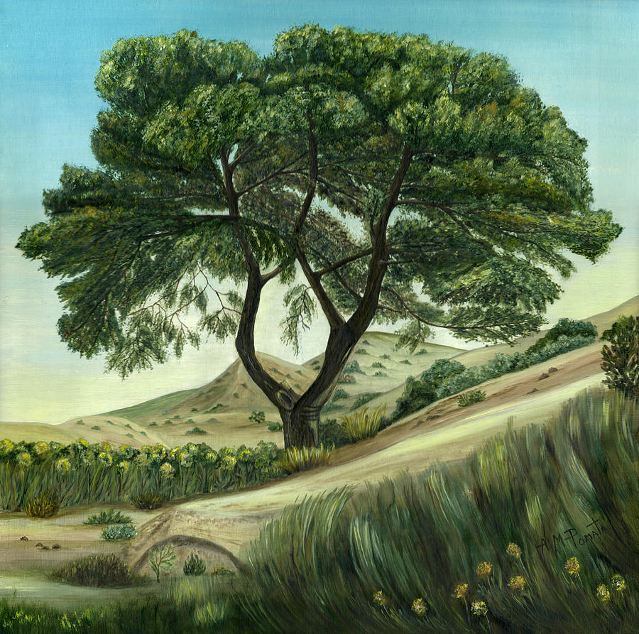 Desert Pine Painting by Angeles M Pomata