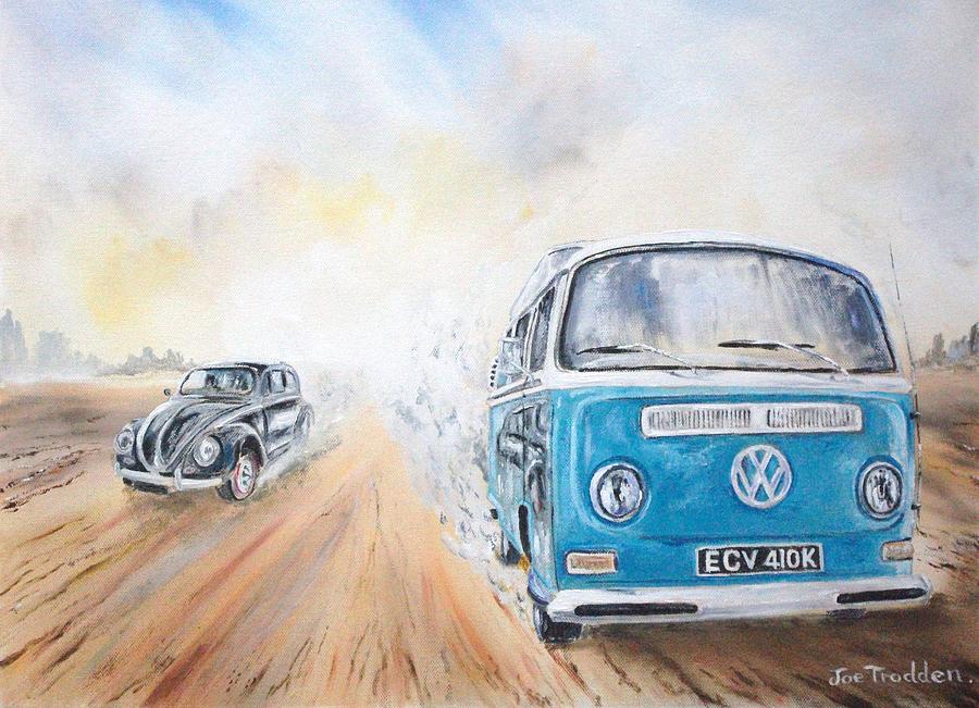 Volkswagen Painting - Desert Race. by Joe Trodden