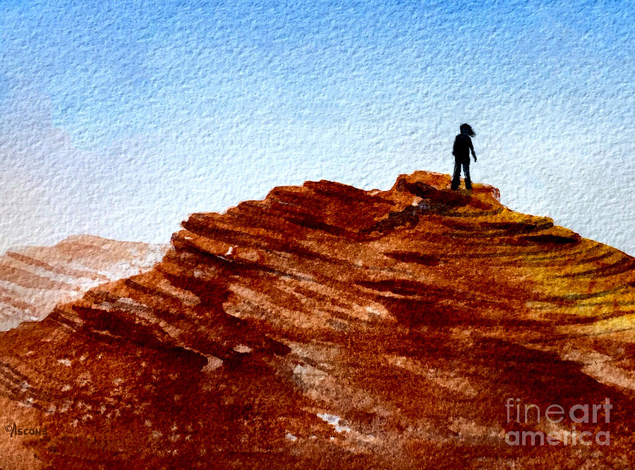 Desert Rock Painting by Teresa Ascone