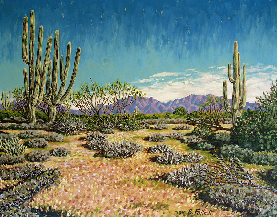 Desert Scene Near Carefree Painting by Bonnie Follett