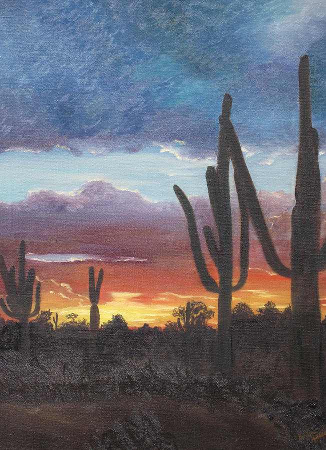 Desert Silhouette Painting by Barbara McDevitt