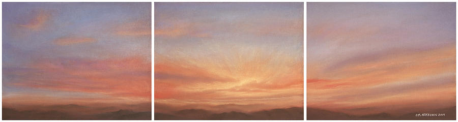 Desert Sky Triptych Pastel by Michael Heikkinen