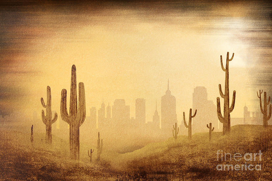 Nature Digital Art - Desert Skyline by Peter Awax