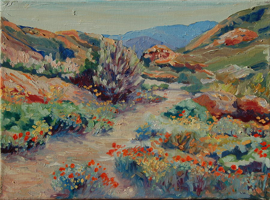 Desert Spring Flowers with Path Painting by Thomas Bertram POOLE