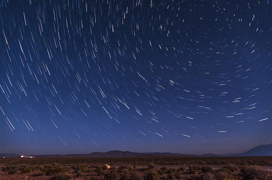 Nature Photograph - Desert Star Trails by Cat Connor