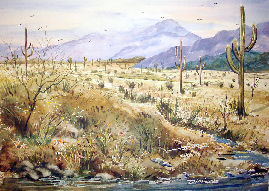 Desert Stream Painting by Anthony DiNicola