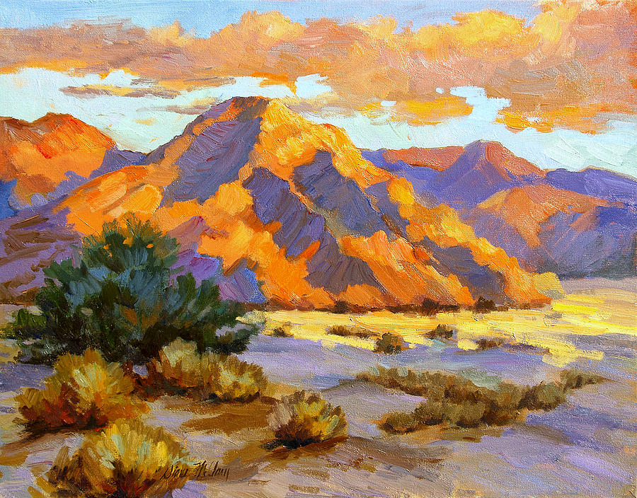 Desert Sunset Painting by Diane McClary