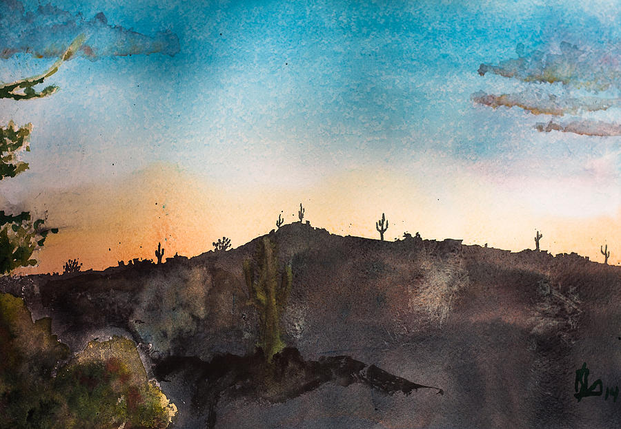 Desert Sunset Painting by Lee Stockwell