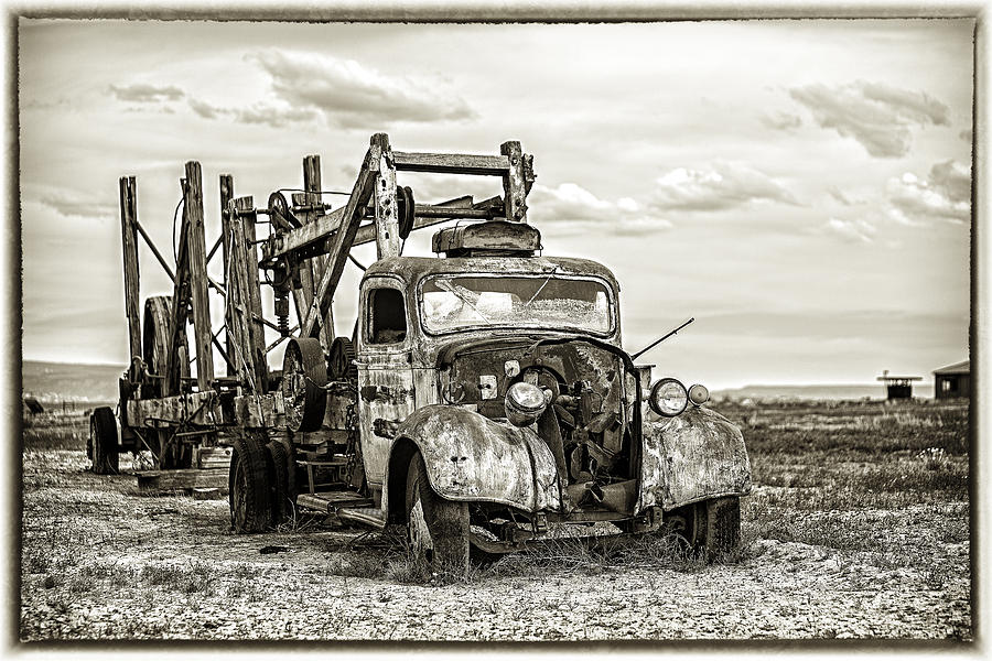 Black And White Photograph - Desert Truck by Dave Cleaveland