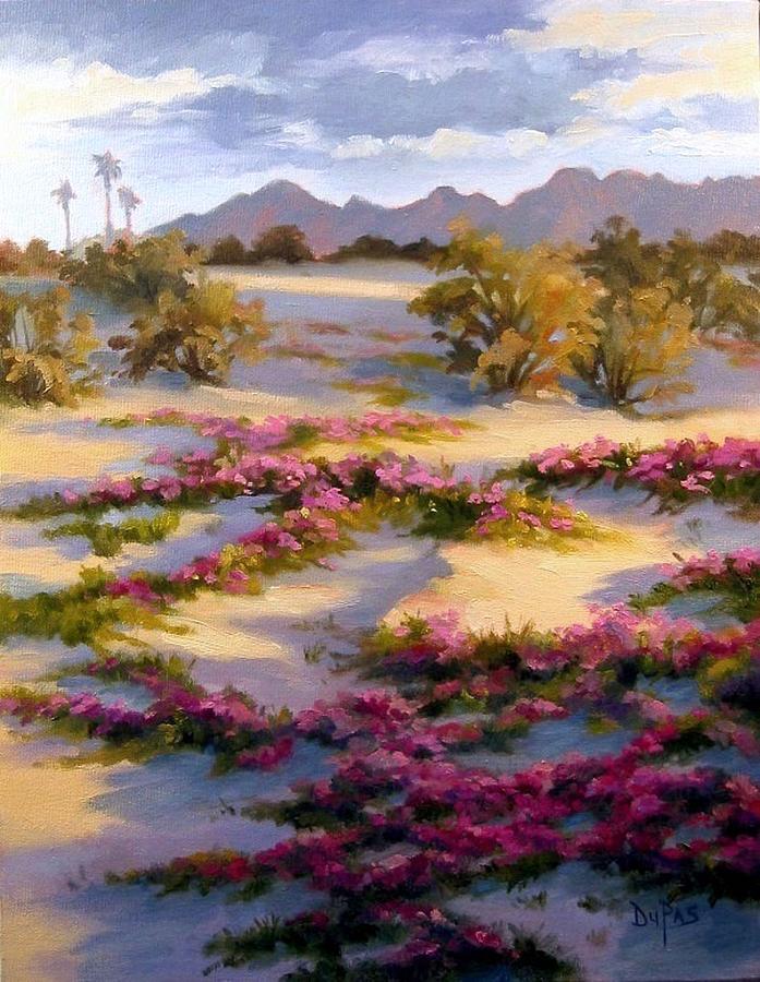 Landscape Painting - Desert Verbena by Linda DuPas