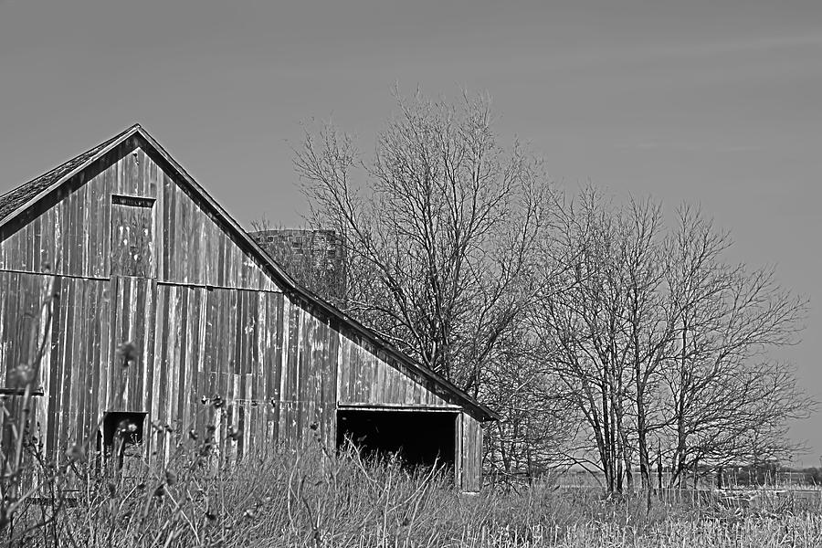 Deserted Kansas Barn B and W Photograph by Barbara Dean