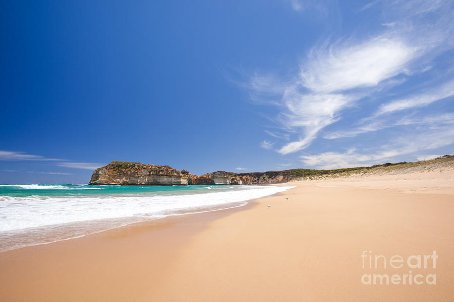 Deserted sandy beach near the great ocean road Australia  Photograph by Matteo Colombo