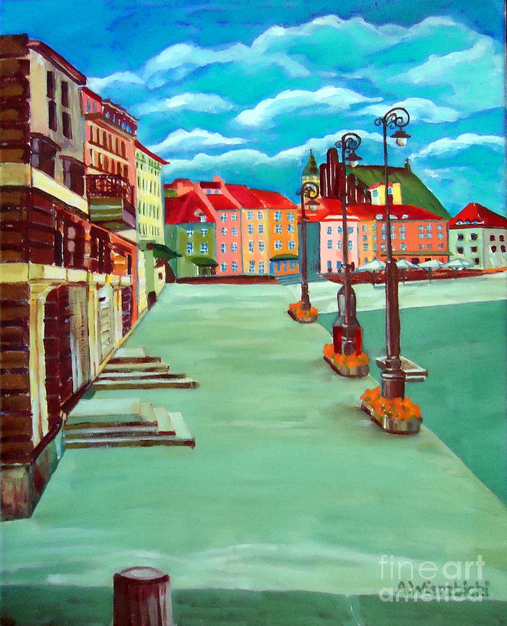 Colorful Landscapes Painting - Deserted Warsaw by Alicia Wierzbicki