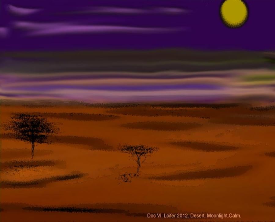 Desert.Night.Calm. Digital Art by Dr Loifer Vladimir