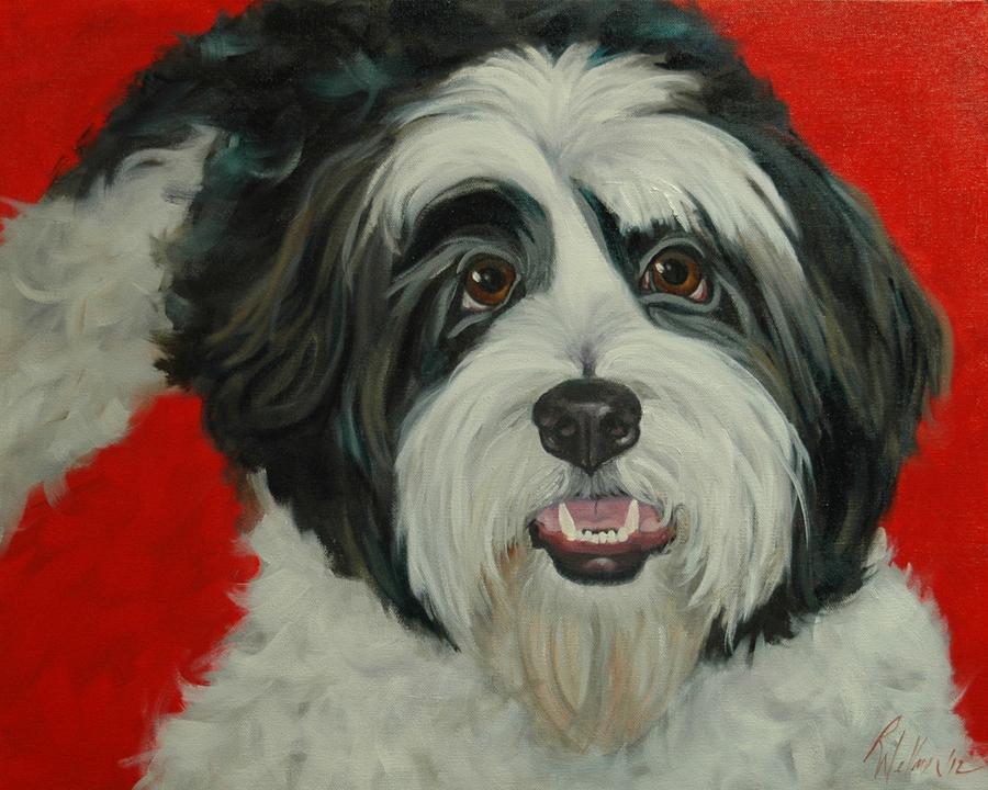 Shih Tzu Painting - Desi by Pet Whimsy  Portraits