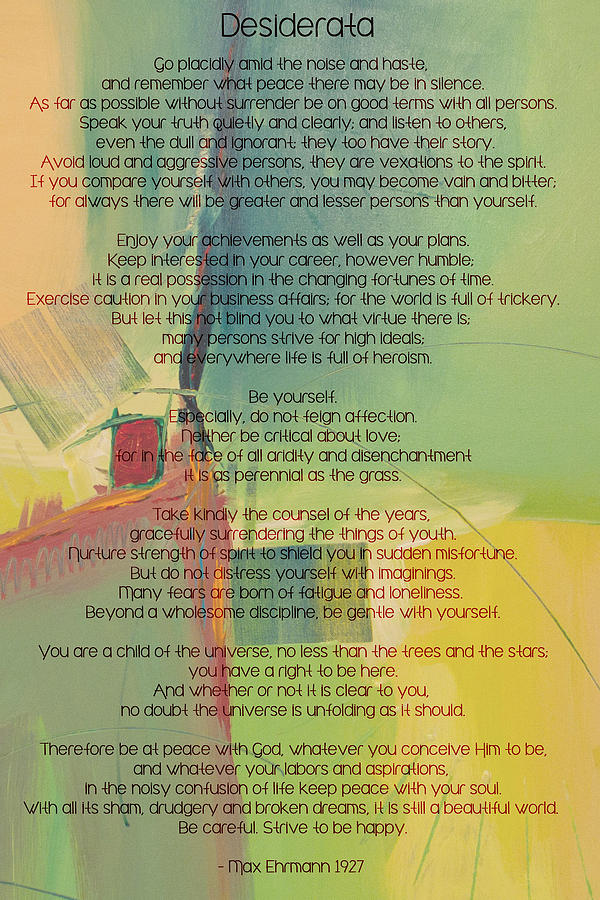 Desiderata - Opus 42 Painting by Paulette B Wright