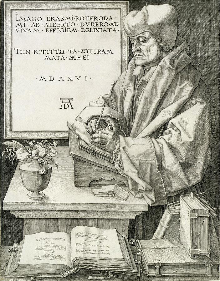 Flower Drawing - Desiderius Erasmus Of Rotterdam, 1526 by Albrecht D?rer or Duerer