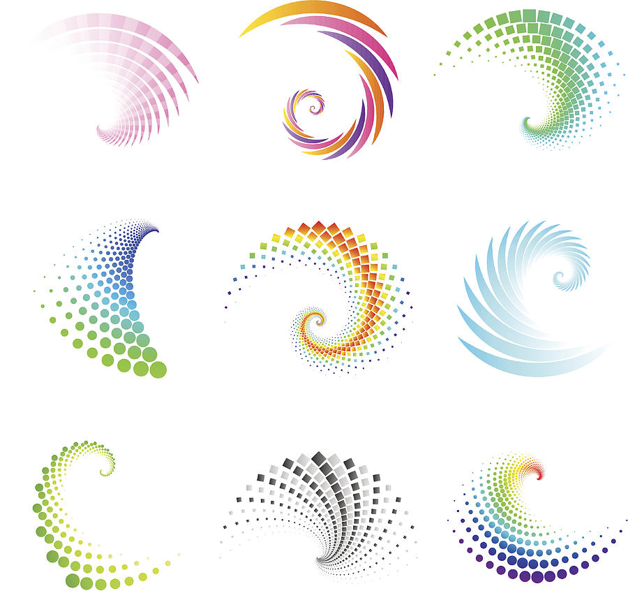 Design Elements | swirl set Drawing by Khalus