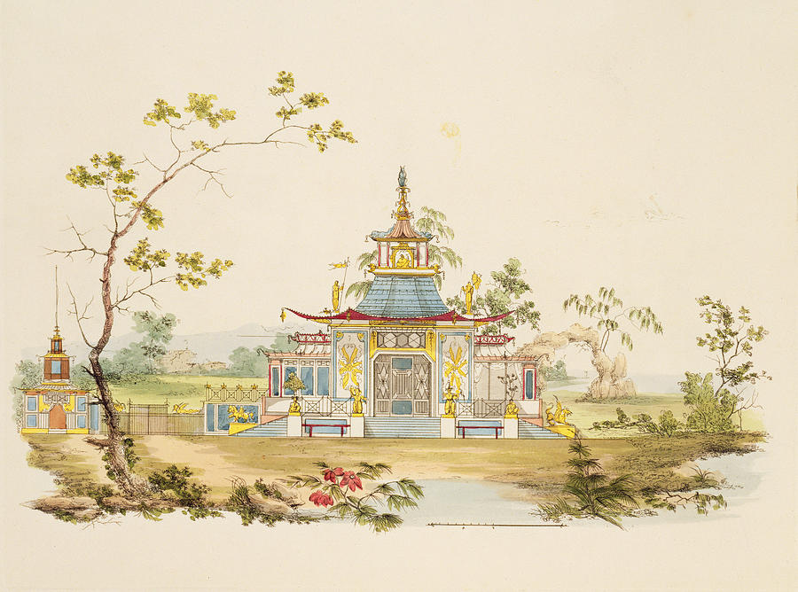 Design For A Chinese Temple, C.1810 Drawing by G. Landi Pixels