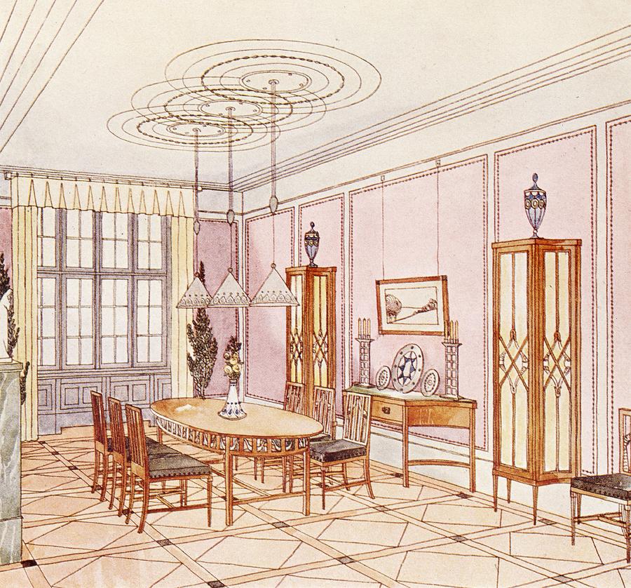 Architecture Drawing - Design For A Dining Room by Paul Ludwig Troost