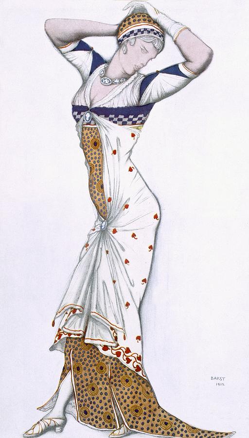 Costume Drawing - Design From A Fantasy Of Modern by Leon Bakst
