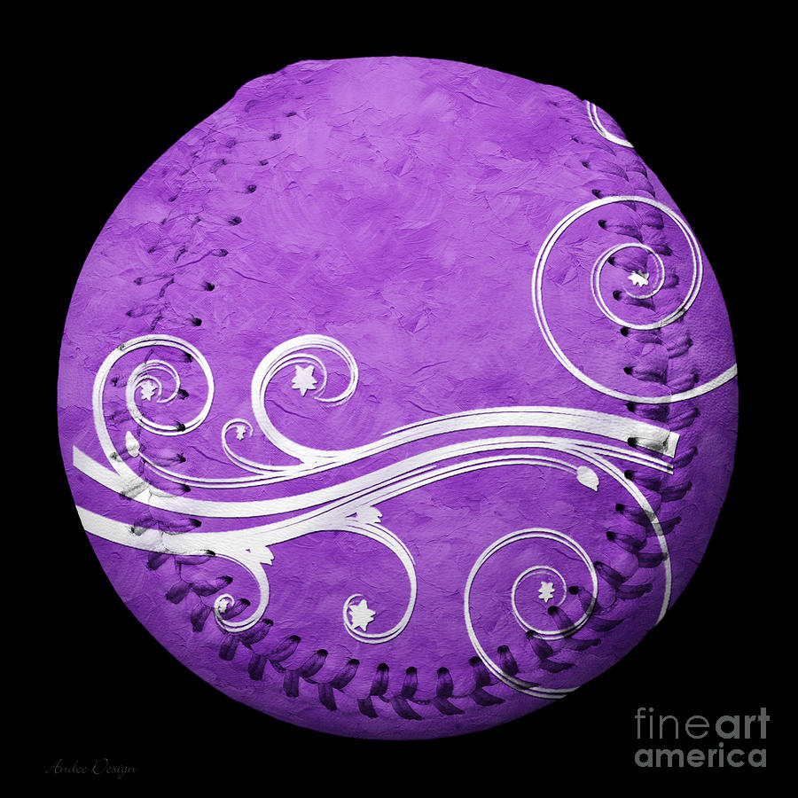 Designer Purple Baseball Square Photograph by Andee Design
