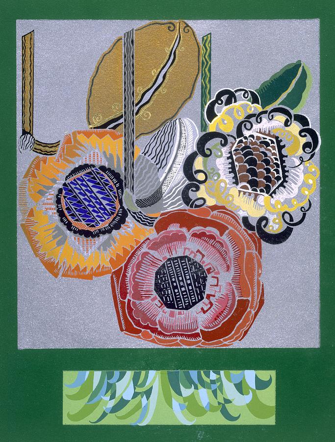 Flower Drawing - Designs From Relais, C.1920s-1930 by Edouard Benedictus