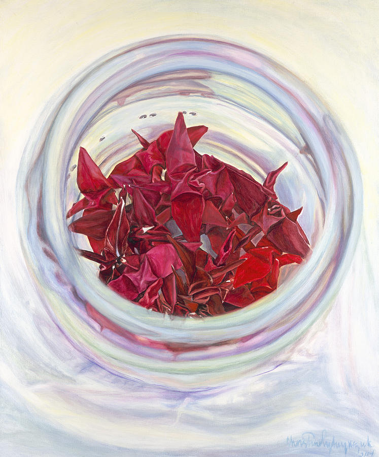 Origami Cranes Painting - Desire by Christine Lytwynczuk Origami Cranes Painting - Desire by Christine Lytwynczuk