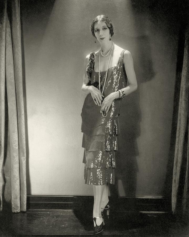 Desiree Lubowska Wearing A Chanel Dress Photograph by Edward Steichen