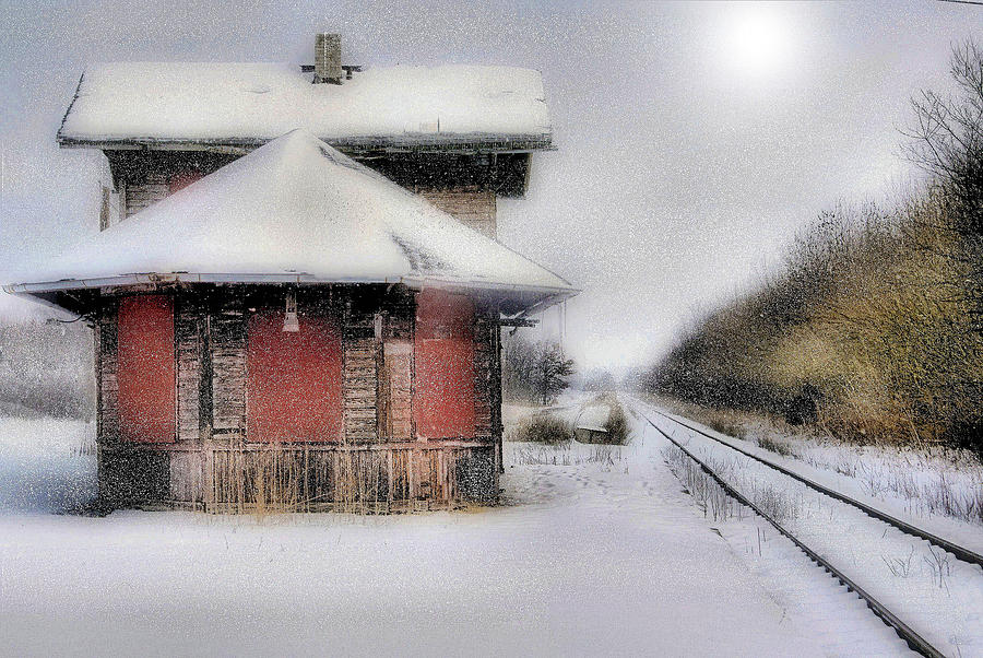 Train Photograph - Desolate Depot by William Griffin