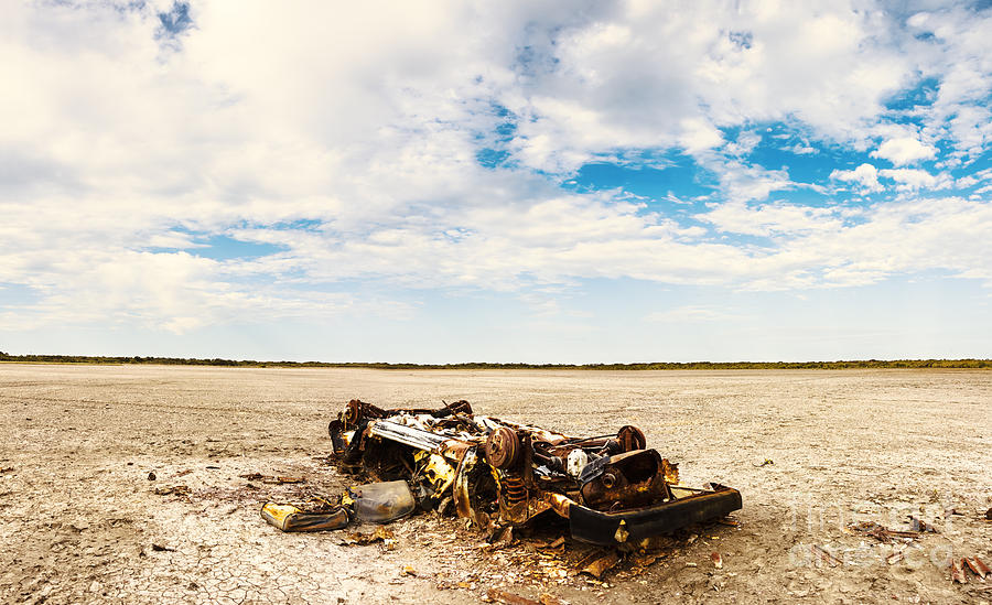Transportation Photograph - Desolate desert wasteland. Deception Bay by Jorgo Photography