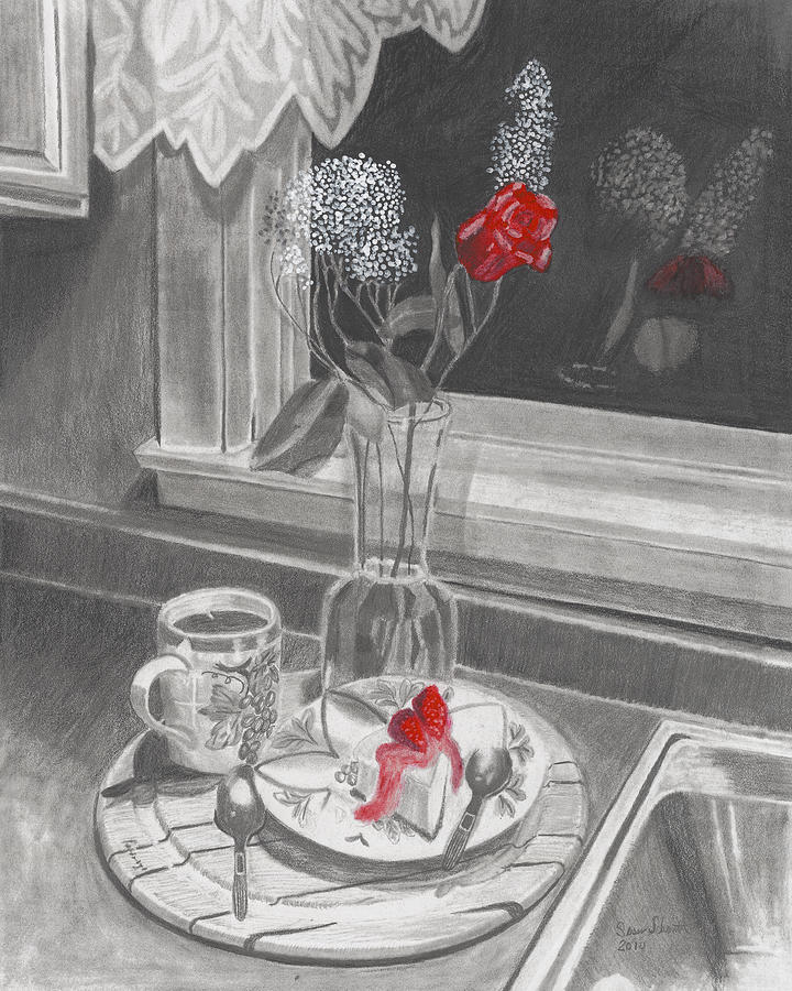 Dessert For Two Drawing by Susan Schmitz