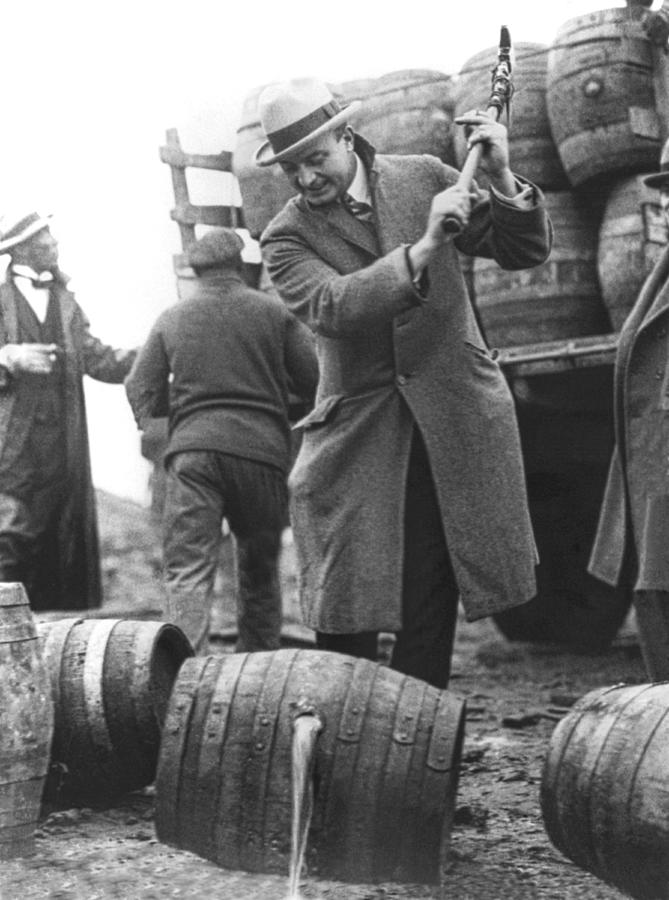 Destroying Barrels Of Beer Photograph by Underwood Archives