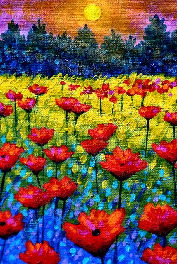 Impressionism Painting - Detail from Twilight Poppies  by John  Nolan