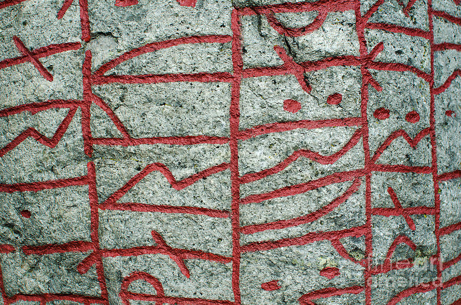 Detail of a runic stone Photograph by Kennerth and Birgitta Kullman ...