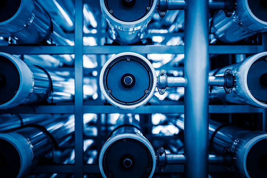 Detail of Filtering System in Reverse Osmosis Water Purification Plant Photograph by Jia Yu