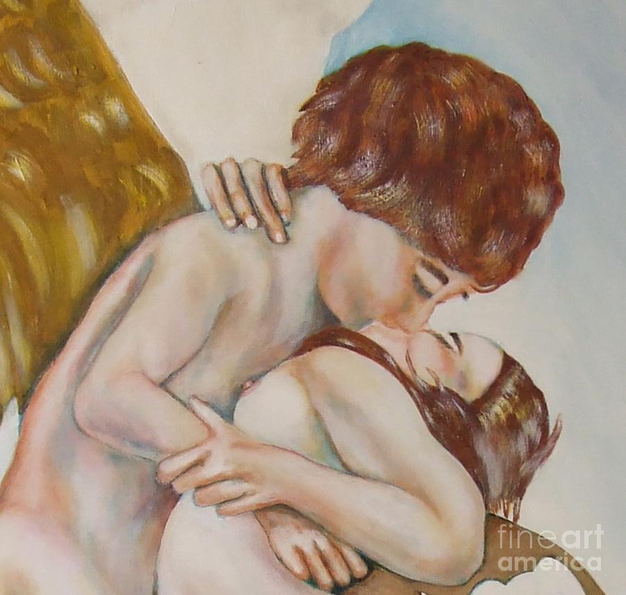 Nude Painting - Detail of First Kiss by Neil Trapp