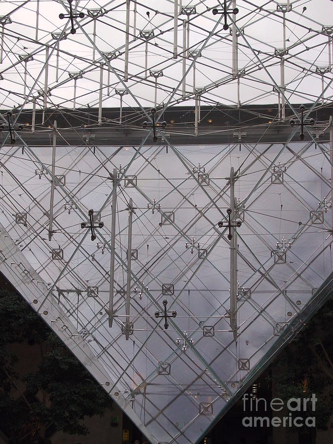 Detail of PEI Pyramid at Louvre Paris France Photograph by Thomas Marchessault